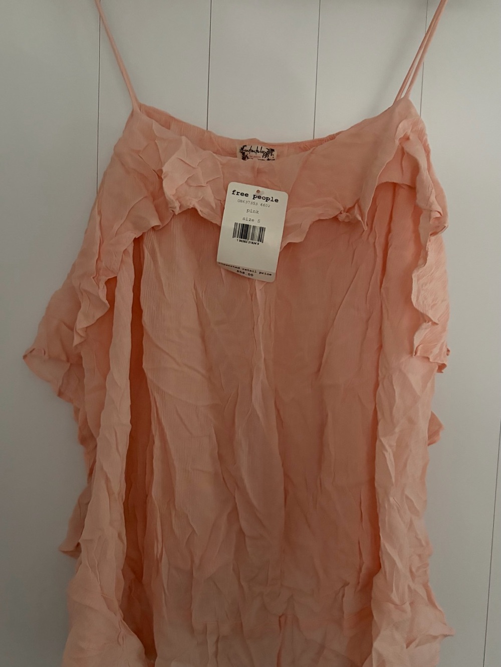 Free People Soft Peach Ruffle Camisole